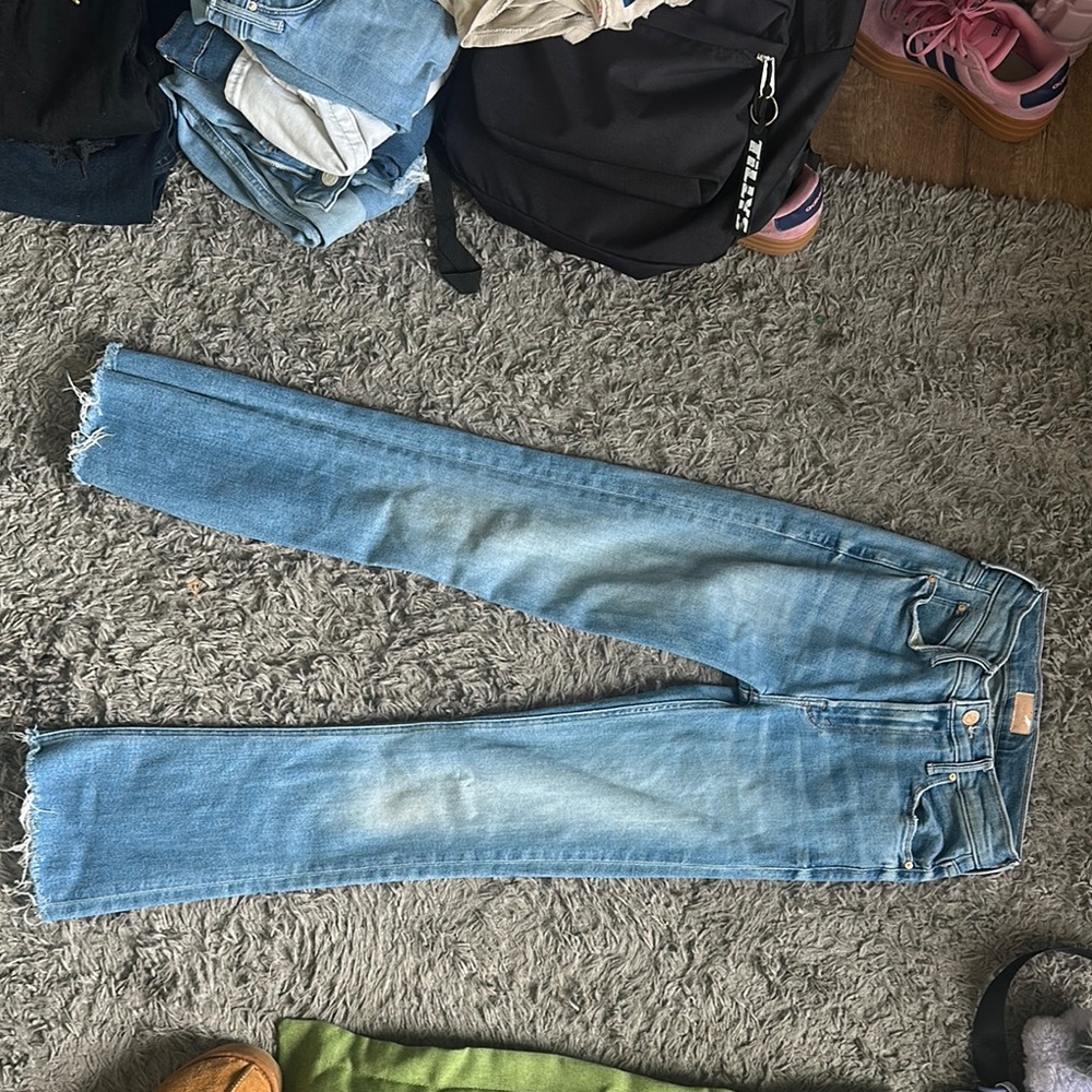 MOTHER Blue Straight Leg Jeans Classic Style